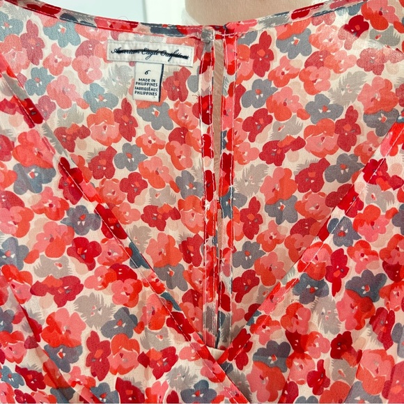 American Eagle Outfitters Red and Pink Floral Dress - Picture 2 of 2